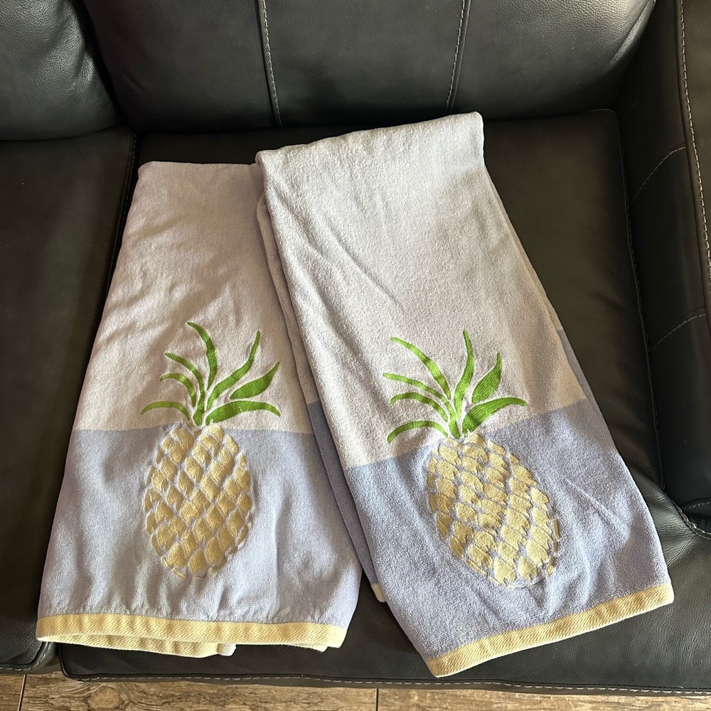 Pineapple Embroidered Towels